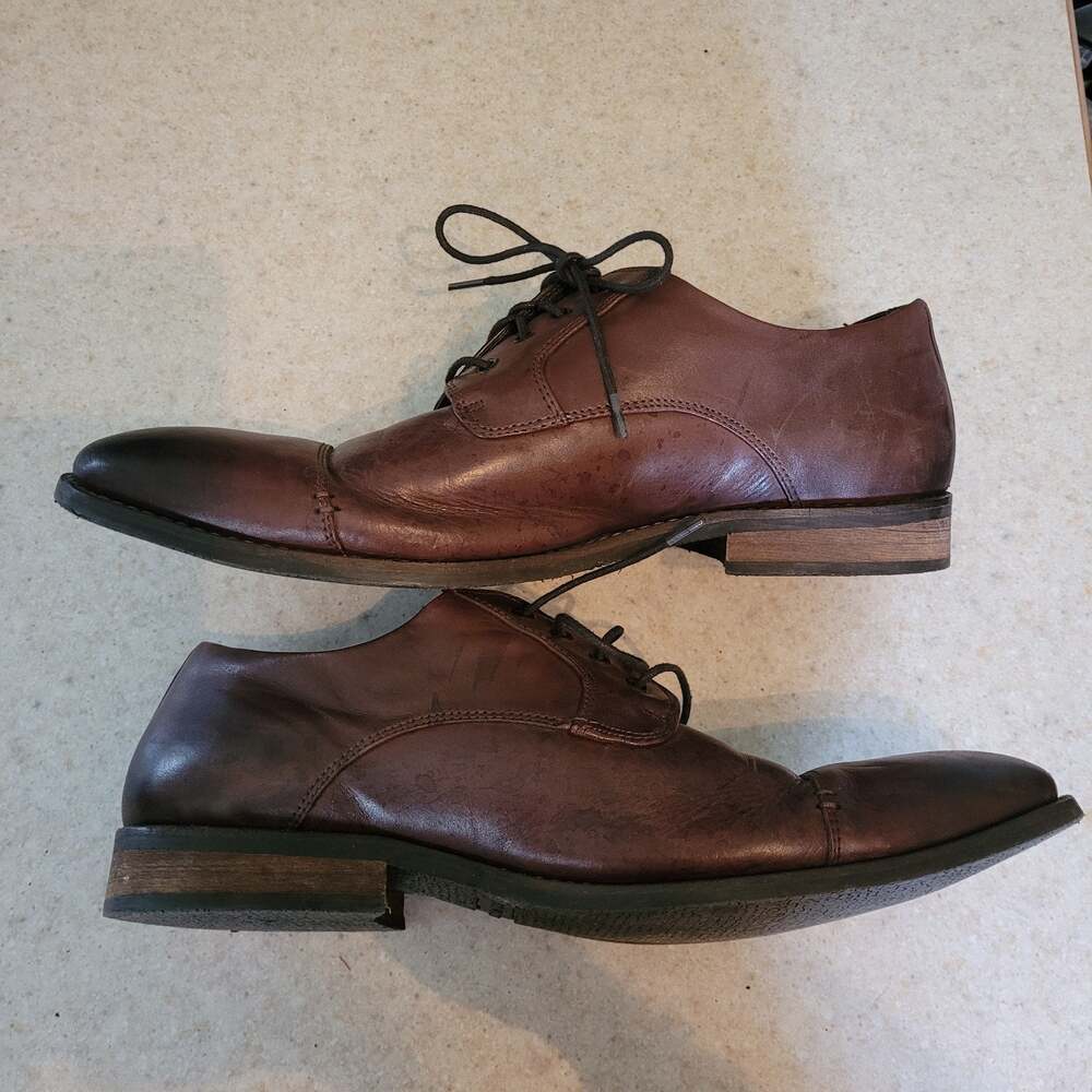 Nunn Bush 12 Brown Leather Oxford Dress Shoes Lace Up Business Casual Workwear
